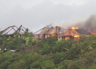 Fire broke out last night at Richard Branson's Caribbean Great House on Necker, his private isle in the British Virgin Islands