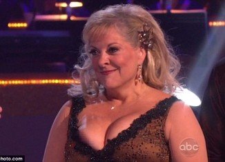 Nancy Grace apparently experienced a wardrobe malfunction following her quickstep on last night's DWTS show