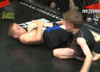 Two little boys as young as eight compete in cage fighting contests in front of a baying mob of adults enjoying a night’s entertainment in UK