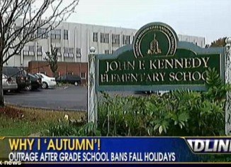 Kennedy Elementary School principal has caused outrage by banning Halloween, Thanksgiving and Columbus Day, saying they are insensitive