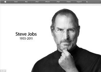 The Apple Home page has revealed that Steve Jobs had died