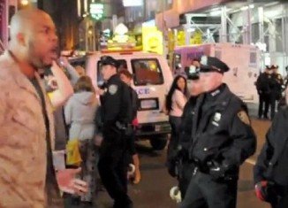 Thor, Marine Corp Sergeant Shamar Thomas yelled at a crowd of NYPD officers being too aggressive against peaceful Occupy Wall Street protesters from Times Square