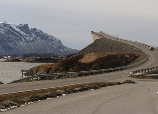 Norway, the Storseisundet Bridge on the Atlantic Road is an apparent road to nowhere
