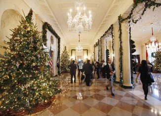American First Lady Michelle Obama revealed White House Christmas decorations for this holiday season