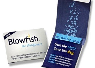 Blowfish, the “hangover cure” from Rally Labs comes in two dissoluble tablets and will available across U.S. store shelves