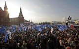 Tens of thousands of people gathered in central Moscow to protest against Vladimir Putin and the alleged electoral fraud