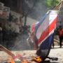 Buenos Aires: Union flags burned outside the UK embassy in protest over Falkland Islands dispute