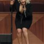 Christina Aguilera revealed her fake tanned legs at Etta James’ funeral