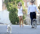 Courtney Stodden, 17, struggled to control a dog she was walking during a publicity stunt for PETA