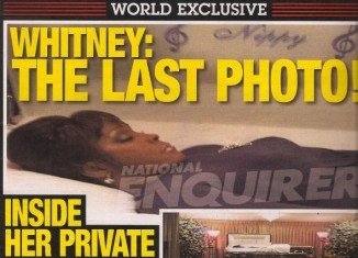 Picture of dead Whitney Houston in the coffin published by National Enquirer