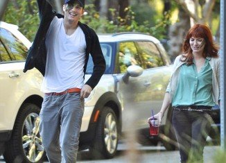 Ashton Kutcher was spotted out with his rumored new love Lorene Scafaria yesterday in Los Angeles