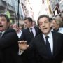Nicolas Sarkozy forced to take shelter in a bar as he campaigned in the Basque country