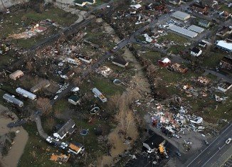 Tornadoes have destroyed towns in Southern Indiana, including Henryville, pictured, and neighboring Marysville, which is “completely gone”