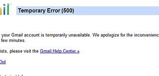 After signing into a Gmail account, users were seeing an error message that read, Temporary Error 500