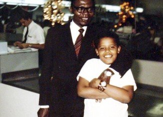Barack Obama and his father in 1971