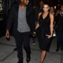Kim Kardashian and Kanye West arrive holding hands to the opening of Scott Disick’s restaurant