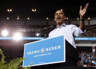 Barack Obama targeted swing states Ohio and Virginia that are critical for his bid to remain in the White House