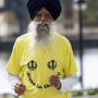 Fauja Singh, the world’s oldest marathon runner aged 101, on the start line at Edinburgh Marathon Festival