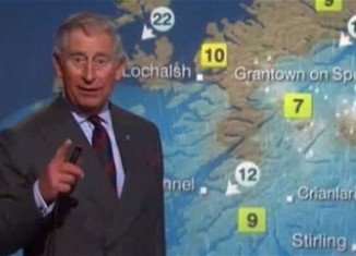 Prince Charles presented the weather forecast during a tour of BBC Scotland's Pacific Quay headquarters