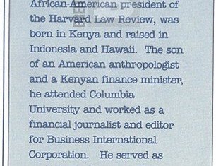 The political row over President Barack Obama’s heritage was dramatically reignited today as a 1991 booklet boldly announced that he was born in Kenya and raised in Indonesia and Hawaii
