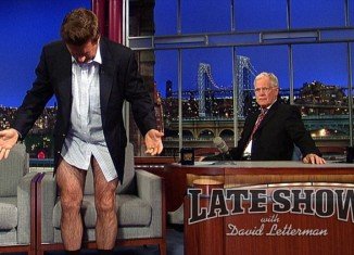 Alec Baldwin broke the tension by declaring that he’d lost weight and dropped his pants as proof, David Letterman then downed his trousers too