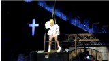 Lady Gaga was left stunned by an unexpected mishap while in the middle of her hit song Judas at Sunday's show in New Zealand