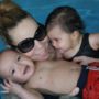 Mariah Carey and her twins Moroccan and Monroe relax in a pool