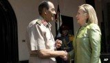 Hillary Clinton has met the head of Egypt's top military council, Field Marshal Mohamad Hussein Tantawi