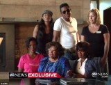 Jermaine, Janet and Rebbie stood close around an anxious Katherine Jackson as she read out a prepared statement at the luxury resort where she has been staying