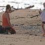 Julia Roberts helps daughter Hazel to collect shells on the beach