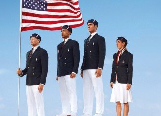 The classic US Olympic uniform may have a distinctly American look, but the label inside reads Made in China