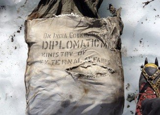 An Indian diplomatic bag has been found on Mont Blanc in the French Alps, close to where an Air India plane crashed 46 years ago