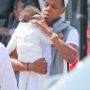 Jay Z and baby Blue Ivy jet into Manhattan by helicopter