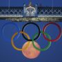 Full moon forming sixth ring in Olympic display at London’s Tower Bridge