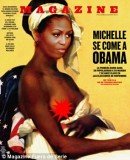 The picture places Michelle Obama’s face in a 1800 portrait of a slave with an exposed breast