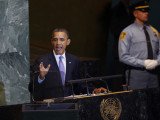 Barack Obama is addressing the UN General Assembly in New York