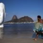 Giant girl head sculpture by Jaume Plensa unveiled on Botafogo beach in Rio de Janeiro