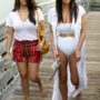 Kim Kardashian sports gold sash swimsuit as she steps out in Miami Beach