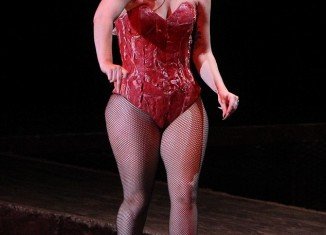 Lady Gaga has been sporting a much fuller figure of late, but she looked decidedly meaty as she took to the stage on Tuesday night in Amsterdam