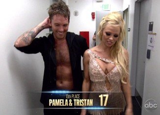 Pamela Anderson was the first celebrity to be eliminated from Dancing With the Stars on Tuesday