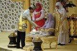 Princess Hafizah and her groom Pengiran Haji Muhammad Ruzaini exchanged their vows this afternoon in front of scores of gathered family and friends, royals and international dignitaries