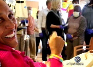 Robin Roberts underwent her bone marrow transplant yesterday, surrounded by her closest friends and family