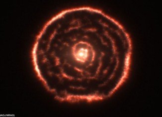 A unique spiral structure encircling dying star R Sculptoris has been captured by scientists for the first time