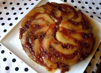 Caramelized pear upside-down cake