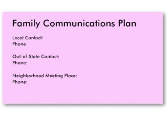 Complete a contact card for each family member in case of disasters