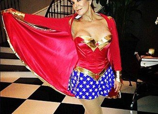 Kris Jenner is seen in a new Twitter image dressed up as Wonder Woman