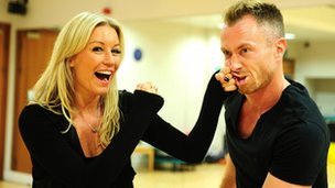 Ola Jordan accidentally kicked James Jordan in the face as they practiced a group dance for Strictly Come Dancing