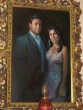 An oversized painted portrait of Florida socialite Jill Kelley and her surgeon husband Scott is hanging on the wall of their $1.3 million Bayshore Boulevard mansion