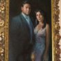 Jill Kelley and her husband Dr. Scott Kelley in oversized painted portrait
