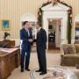 Barack Obama and Mitt Romney discussed America’s leadership in the world at White House lunch